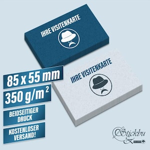 100 Visitenkarten in Premiumqualität 350g farbig matt 2-seitig 85x55 PROFI-DRUCK individuell Kontakt Karte Druckerei