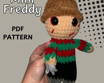 Halloween Scary Guy, Feddy, Nightmare On Elm Street, Low-Sew Amigurumi Instructions, Crochet Pattern