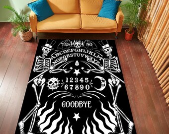 Devil Call Rug, Devil Board Rug, Halloween Rug, Horror Room Rug, Scary Room Decor, Devil Alphabet Rug, Washable and Non Slip