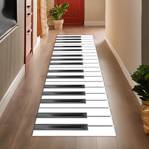 Musical Design Piano Keys Rug, Music Room Rug, Piano Rug,Rock Design, Piano,Note Rug, Note Pattern, Music Rug,Musical  Rug