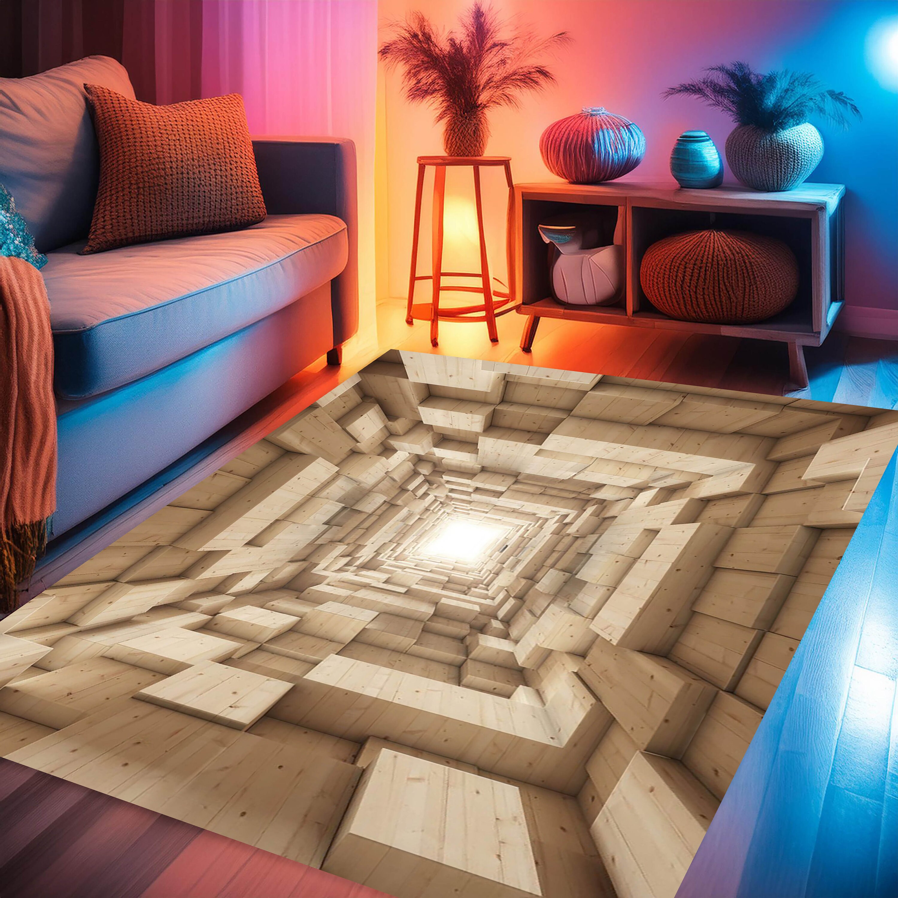 Visual Effects Rugs Tunnel Rug for Optical Room, Illusion Rug, Optical Rug, Joke Rug ...