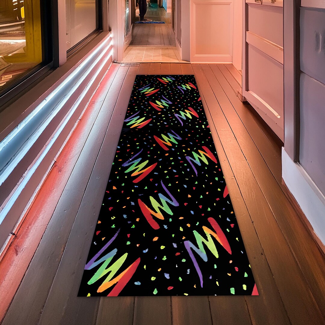 Arcade Alley Runner Rug, Gamer Corridor Rug, Gaming Saloon Rug, 80s ...