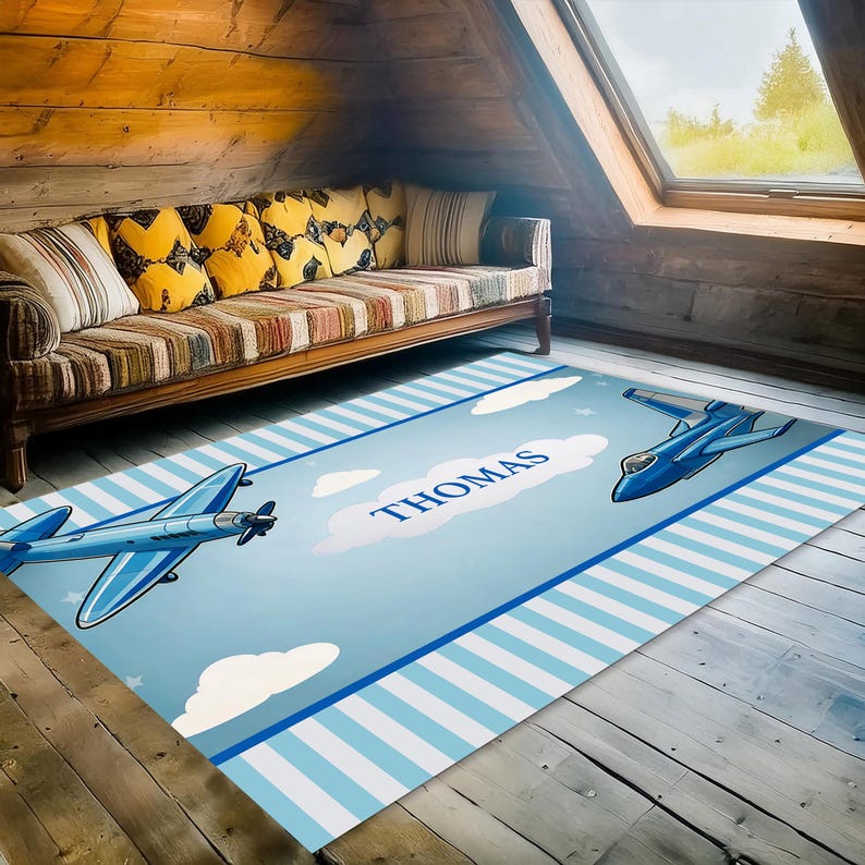 Airplan Rug Personalized Airplane Nursery Rug, Airplane Custom Rug, Aviation Rug ...