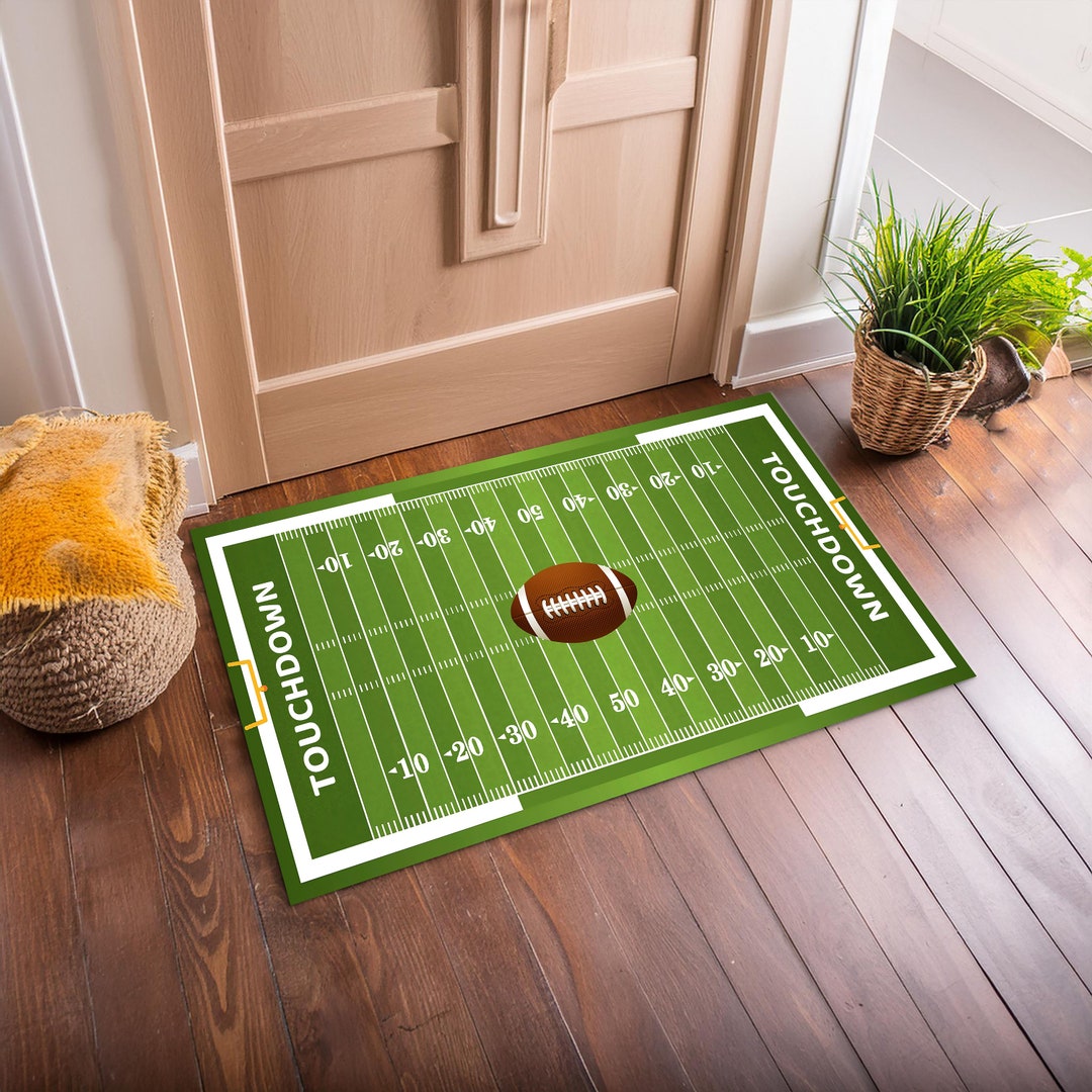 American Football Rug for Sport Room, Sport Field Rug, Custom Team Logo ...