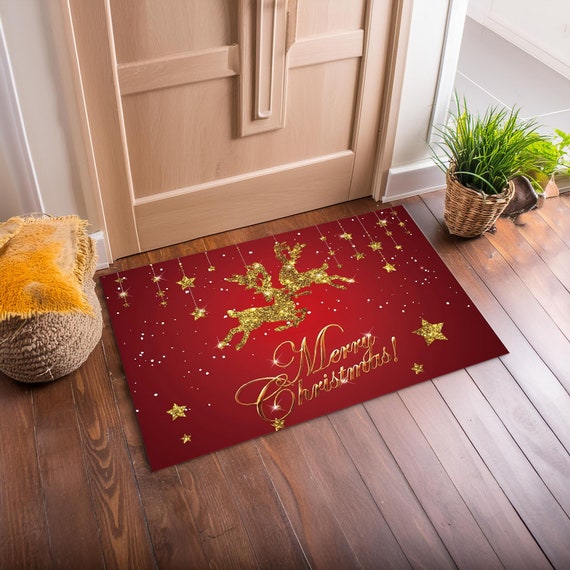 Merry Christmas Rug, Christmas Gifts Rug, Holiday Aesthetic Xmas Rug, Holiday Decor Area Rug, Christmas Decor Carpet, Christmas Tree Rug
