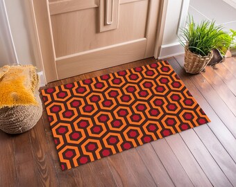 Hotel Rug for Halloween Decor, Red Design Rug, Horror Theme Rug, Halloween Rug, Washable and Non Slip