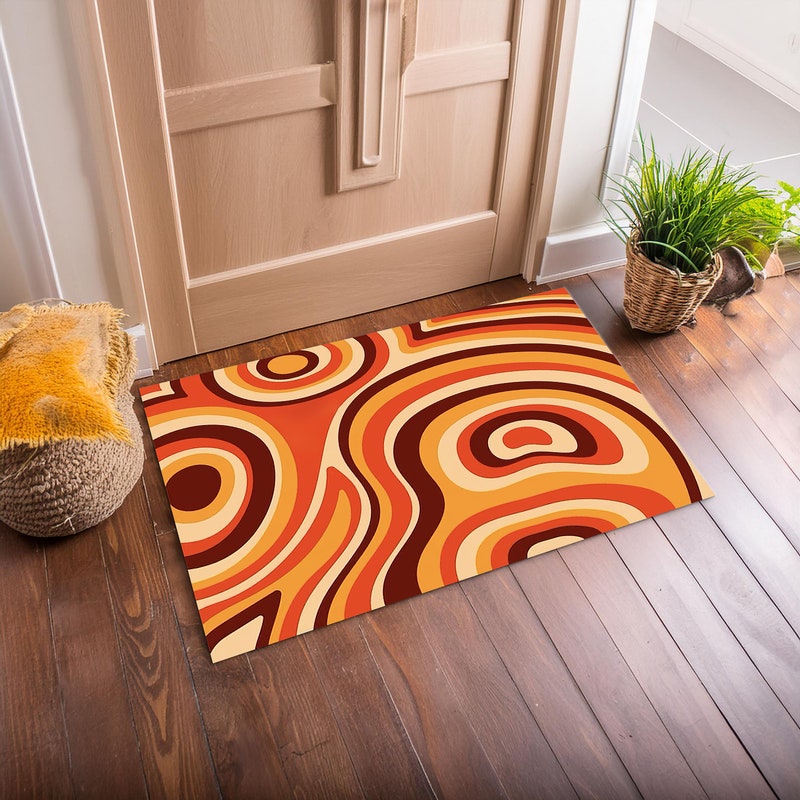 Abstract Trippy Paint Round Rug main image 1