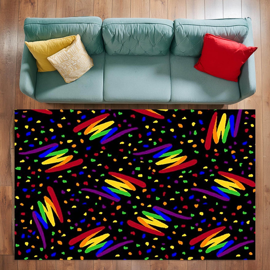 Gamer Rug Pattern Retro Gamer Rug for Arcade Room, 80s Pattern Gaming Rug, Gamer Rug ...
