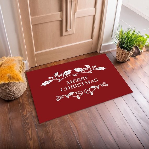Merry Christmas Rug, Christmas Gifts Rug, Holiday Aesthetic Xmas Rug, Holiday Decor Area Rug, Christmas Decor Carpet, Christmas Tree Rug