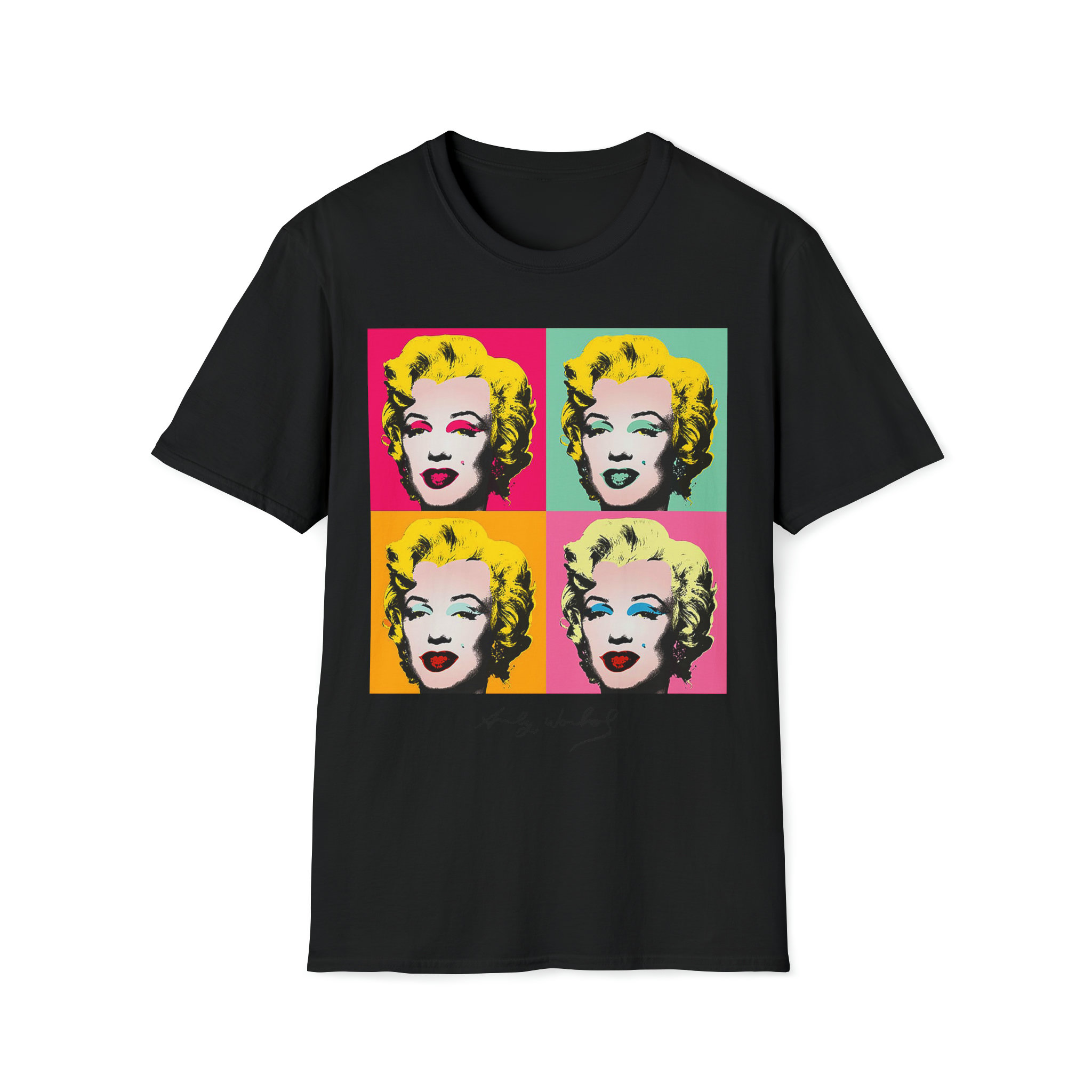 Andy Warhol Signature Marilyn Monroe T-shirt Treding Art