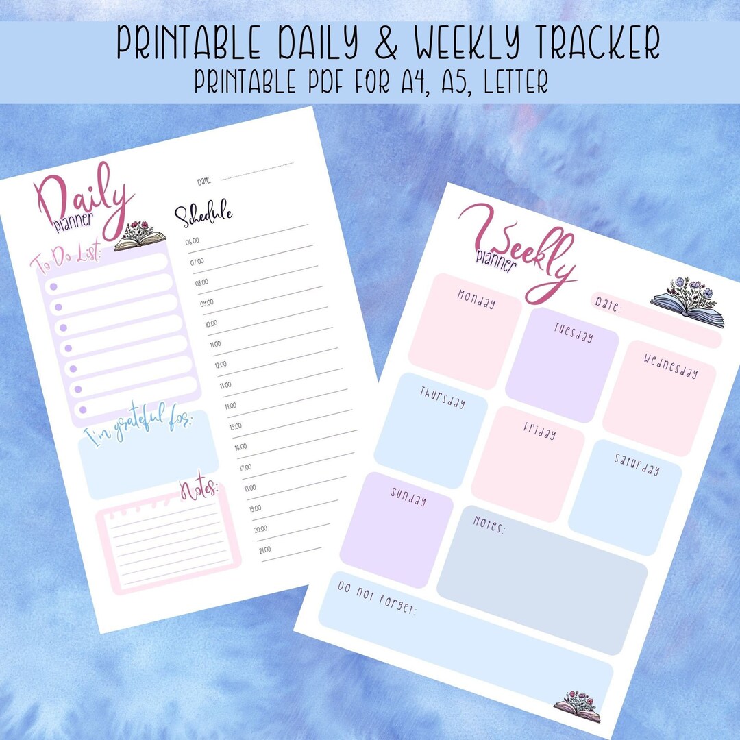 Daily and Weekly Planner Printable to Do List, Weekly and Daily ...