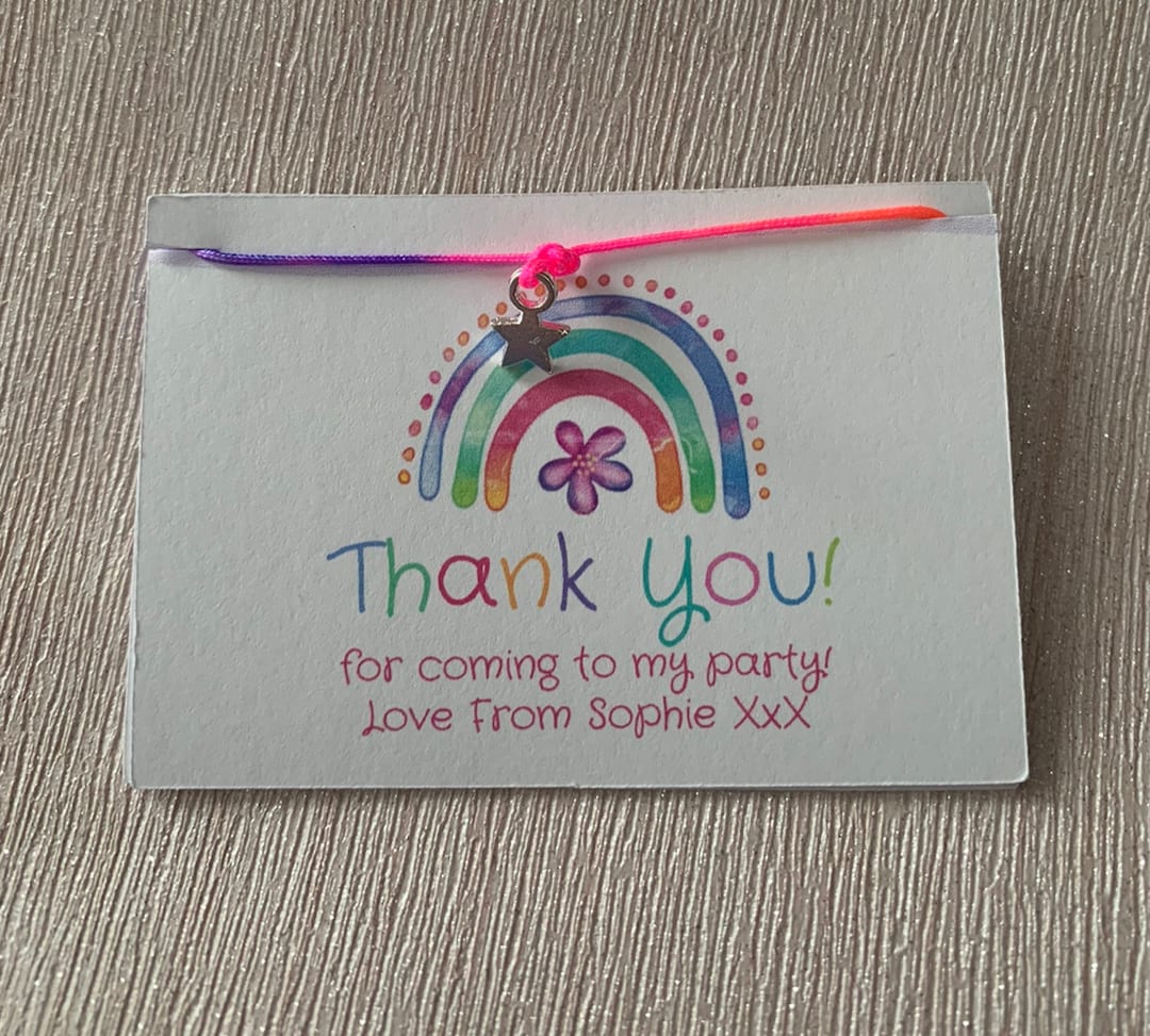 Personalised Party Favours Thank You Gift Wish Bracelets Etsy UK