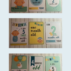 TÉLÉCHARGEMENT NUMÉRIQUE Baby Milestone Cards, 4x6 Cards A5. jolies cartes jalons. Cartes d'étape mensuelles imprimables pour bébés garçons et filles.