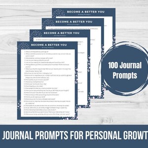 Journal Prompts, Printable Journal Prompts, Writing Prompts, 100 Journal Prompts