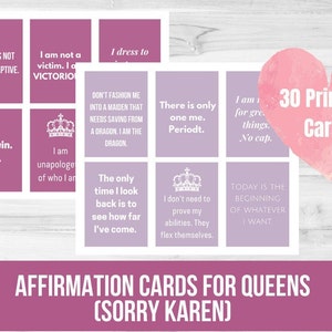 Affirmation Cards For Queens, Affirmation Cards Printable Affirmation Cards, Daily Affirmation Cards