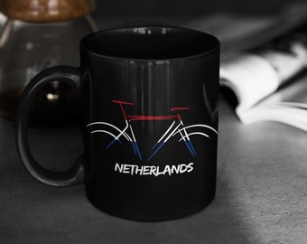 Dutch Gifts Cycling Coffee Mug,Road Bike Lover Cyclist Gifts,Bicycle Gifts Bike Mug,Peloton Gifts Cycling Art