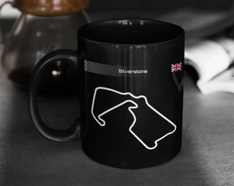 Taza Silverstone Track Design F1, regalos del Gran Premio de Gran Bretaña F1 para amantes de los coches, taza británica de recuerdos de Moto Gp y F1