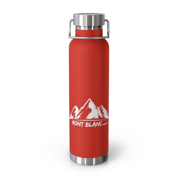 Bottiglia thermos sottovuoto Mont Blanc, bottiglia d'acqua isolata sulle  Alpi francesi, bicchiere da campeggio per alpinismo, bicchiere da montagna  -  Italia