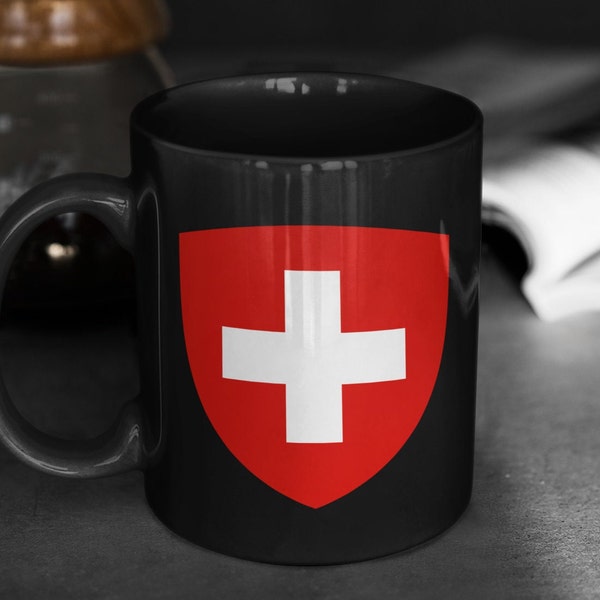 Schweiz Coat of Arms Coffee Mug,Swiss Flag Design Switzerland Gift