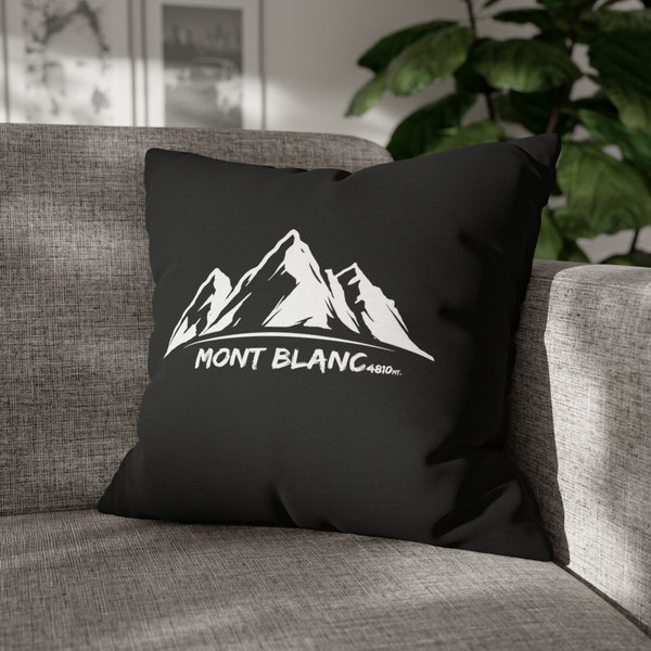 Oreiller de montagne du Mont Blanc, cadeaux d’escalade, décor minimaliste de maison de montagne, cadeaux d’escalade des Alpes françaises (oreiller non inclus)