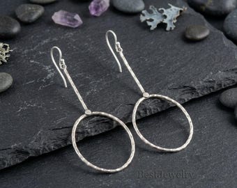 Handmade Brass Dangle Earrings: Boho Tribal Jewelry