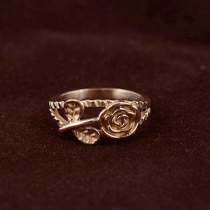 Handgemachte Messing Rose Ring: Florales Boho Band, Natur-inspiriert