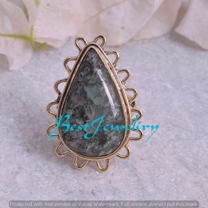 Natural Labradorite Ring, 925 Sterling Silver Ring, Women Ring, Statement Ring, Ring For Her, Boho Ring , Pear Gemstone Ring , Delicate Ring