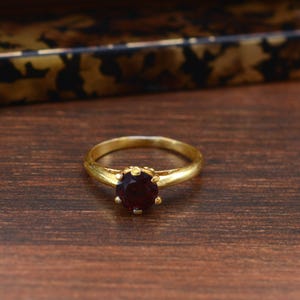 Natural Red Garnet Ring, Handmade Ring, round garnet shape Ring, Gift for her, Anniversary Ring, January Birthstone, valentines day gift