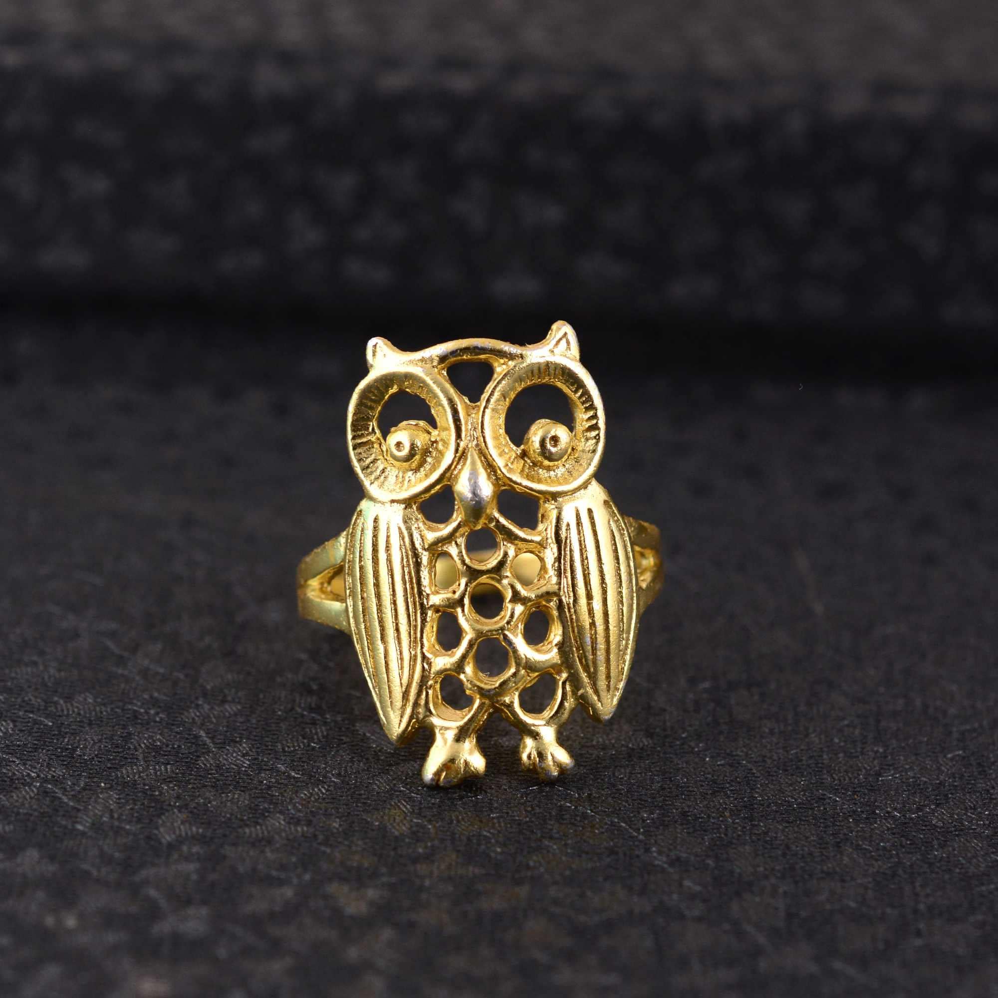 Handmade Brass Owl Ring: Boho Animal Jewelry, Spiritual Totem