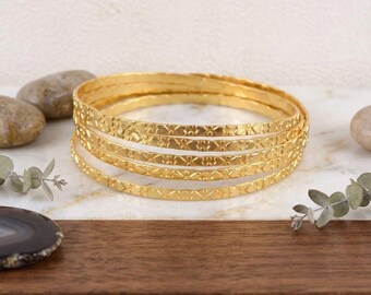 Indian Gold Filled Bangle: Stacking Gold Bracelet