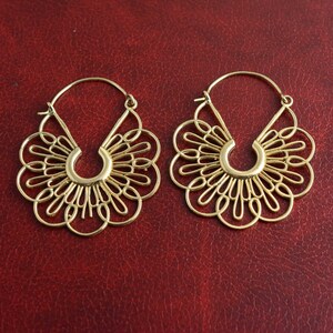 Geometric Earrings, Brass Dangle Earrings, Designer Earrings, Tribal Brass Dangle, Gift ForBrass Earrings, Brass Earrings, Gift For Her