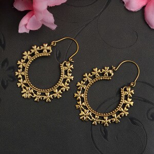 Mandala Hoop Earrings-Tribal Earrings-Boho Earrings-Hoop Earrings-Ethnic Earring-Handmade Jewelry-Festival Jewelry-Gift for her