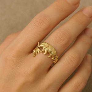Elephant Ring - Handmade Ring - Family Elephant  Ring - Gold Elephant Ring - Gift for her - Animal Ring - Promise Ring, Birthday Gift