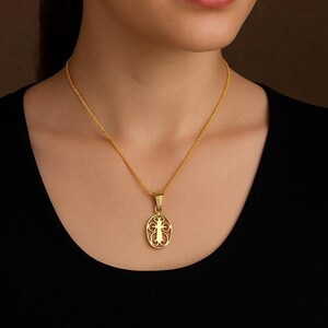 18k Silver Cross Necklace Gold Cross Necklace Men Gold Cross Pendant Christian Jewelry Boyfriend Gift Gift For Him Gift For Boyfriend
