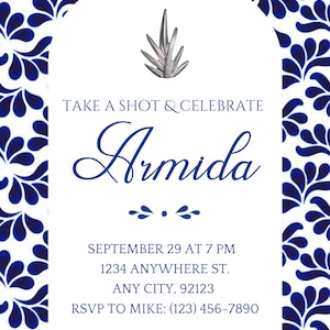 Invitation Talavera bleu