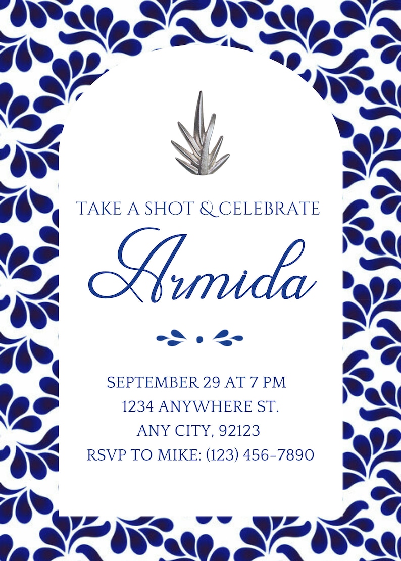 Talavera Azul Invitation - Etsy
