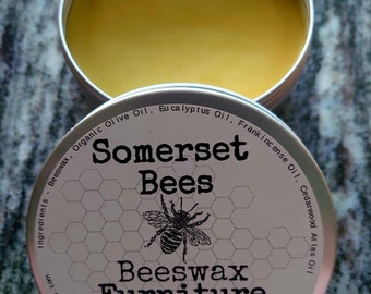 Beeswax Furniture Polish with Eucalyptus, Frankincense and Cedar Essential Oils (100g)