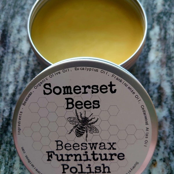 Beeswax Furniture Polish with Eucalyptus, Frankincense and Cedar Essential Oils (100g)