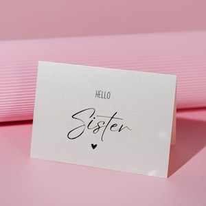 Baby Karte zum selbst ausdrucken | Hallo Schwester | Schwangerschaftsankündigung an Familienkarte | Ich bin schwanger! Sofort Download