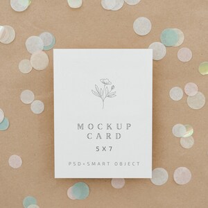 5x7 Karte Mockup, Hochzeitseinladung Mock Up, Konfetti Vertikal Minimalist Mock Up Digital Download