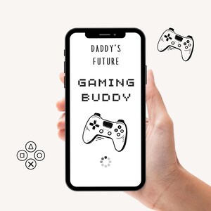 Aankondigingsvideo game zwangerschap voor echtgenoot | Daddy's Future Gaming Buddy Bezig met laden | Digitale kaart met babyanimatie