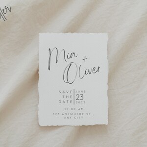 Minimalista Cartão Mockup Papel Feito à Mão. Boho Estilo Vertical Convite de Casamento