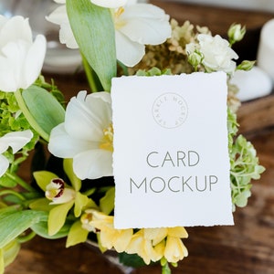 Maqueta de invitación de boda, maqueta de tarjeta de 5x7", maqueta de papel hecha a mano estilo boho