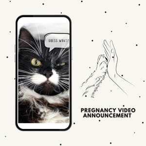 Faire-part de grossesse pour animaux de compagnie | Faire-part de bébé de parents de chat | Nous attendons un bébé | Carte imprimable "Révélations de grossesse"