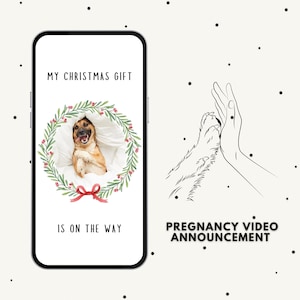 Faire-part de grossesse vidéo de Noël avec un animal de compagnie | animée de bébé de parents de chien | bébé arrive | Vidéo de révélation de grossesse