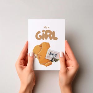 faire-part de bébé imprimable 2 en 1 | C'est un garçon ou une fille | de révélation de sexe au mari, aux amis, aux parents | je suis enceinte