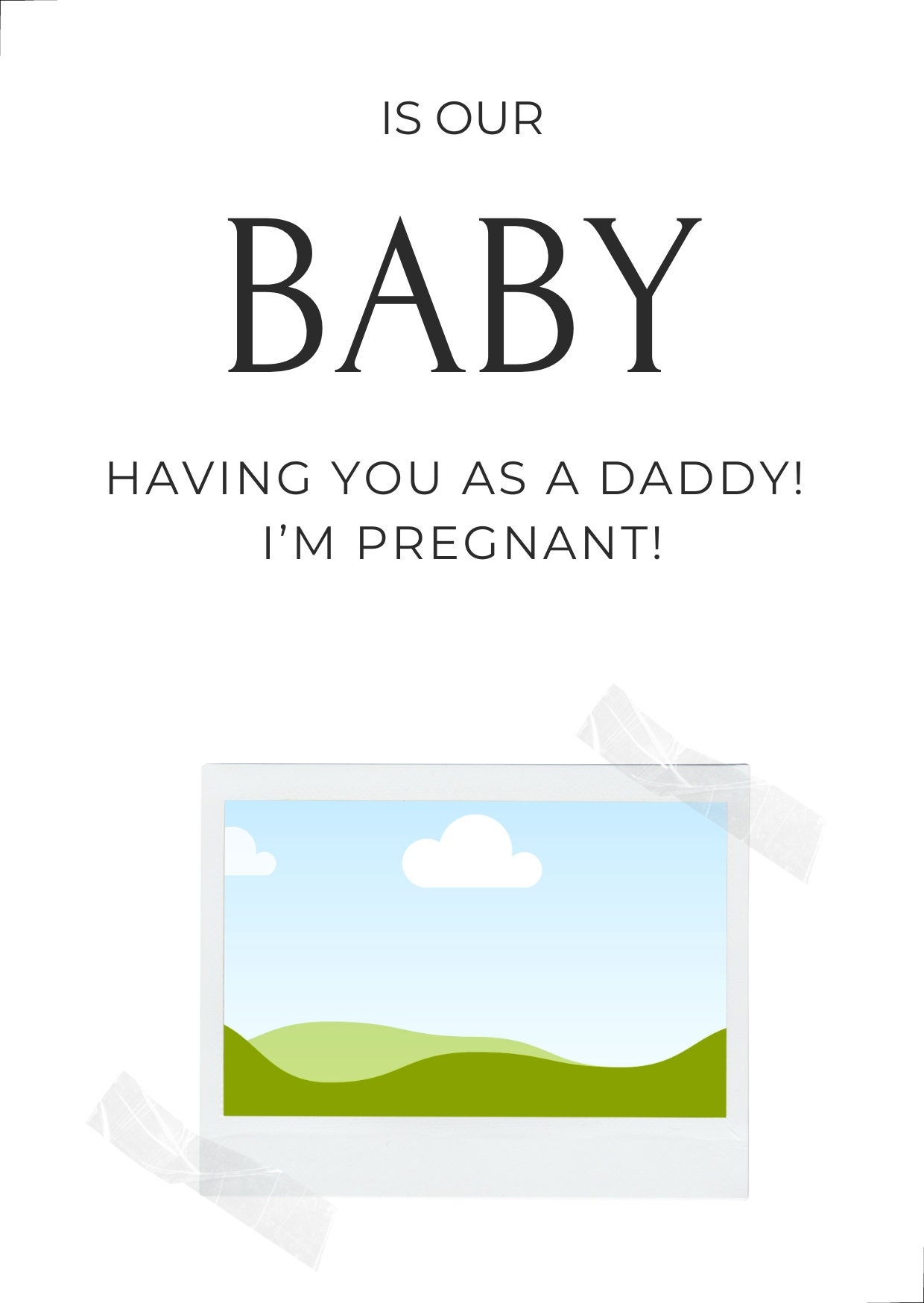 Printable Pregnancy Announcement to Husband the Only Thing Better