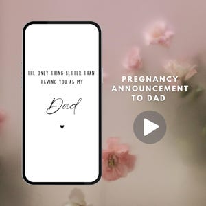 Video de anuncio de bebé y embarazo para papá / Solo una pequeña nota para decirle que estoy embarazada / Tarjeta digital animada de ecografía de bebé