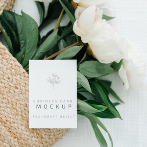 Visitenkarten Mockup, Blumen Mockup Karte, Namenskarten Mockup, Tischkarten Mockup 1402