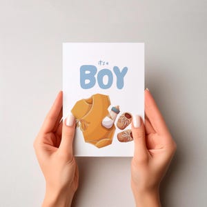 faire-part de bébé imprimable 2 en 1 | C'est un garçon ou une fille | de révélation de sexe au mari, aux amis, aux parents | je suis enceinte